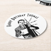 Vintager Geburtstagskünstler Runder Pappuntersetzer (Angewinkelt)