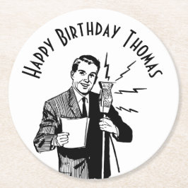 Vintager Geburtstagskünstler Runder Pappuntersetzer