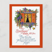 Vintager Geburtstagswunsch Postkarte (Vorderseite)