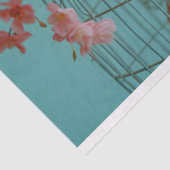 Vintager Geburtszettel mit floraler Entkundung Seidenpapier (Ausschnitt)