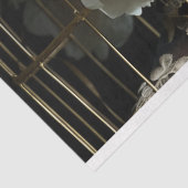 Vintager Geburtszettel mit floraler Entkundung Seidenpapier (Ausschnitt)