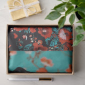 Vintager Geburtszettel mit floraler Entkundung Seidenpapier (Geschenk)