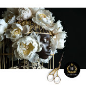 Vintager Geburtszettel mit floraler Entkundung Seidenpapier