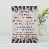 Vintager Gedenktag Geburtstagsparty Einladungen (Stehend Vorderseite)