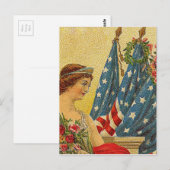 Vintager Gedenktag Postkarte (Vorne/Hinten)