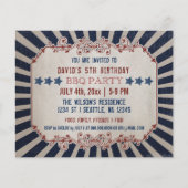 Vintager Gedenktag zum Geburtstag Einladung (Vorderseite)