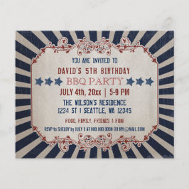 Vintager Gedenktag zum Geburtstag Einladung