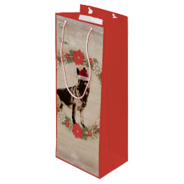 Vintager Gefühl-Schäferhund-Feiertag Geschenktüte Für Weinflaschen