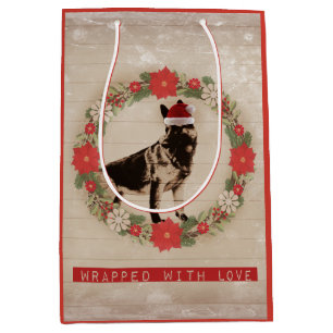 Vintager Gefühl-Schäferhund-Feiertag Mittlere Geschenktüte