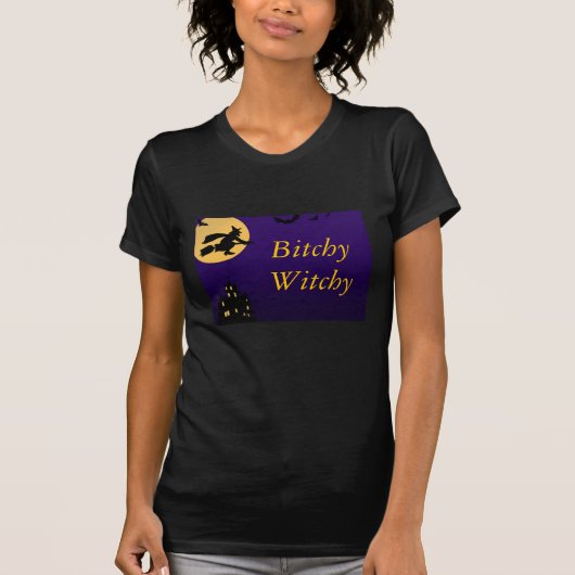 Vintager gehässiger Witchy Halloween T - Shirt (Vorderseite)