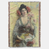 Vintager Geisha-Afghane Decke (Vorderseite Vertikal)