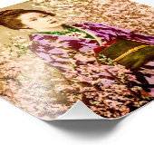 Vintager Geisha Posing in Kirschblüten Fotodruck (Ecke)