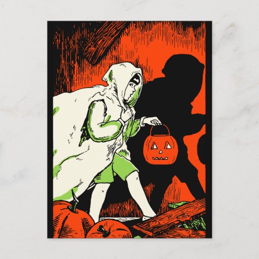 Vintager Geistertrick oder Treater Postkarte (Vorderseite)
