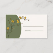 Vintager gelber Blumenrahmen Rustikale Tischnummer Platzkarte (Vorderseite)