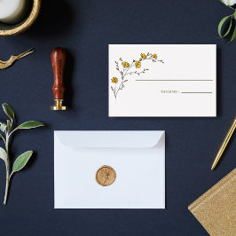 Vintager gelber Blumenrahmen Rustikale Tischnummer Platzkarte