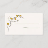 Vintager gelber Blumenrahmen Rustikale Tischnummer Platzkarte (Vorderseite)