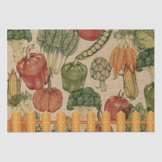 Vintager Gemüsegarten Seidenpapier (Vorderseite)