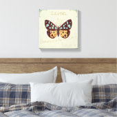 Vintager Gemusterter Schmetterling Leinwanddruck (Insitu (Schlafzimmer))