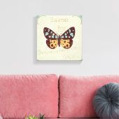 Vintager Gemusterter Schmetterling Leinwanddruck (Insitu (Wohnzimmer))