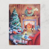 Vintager gemütlicher Urlaub Feiertagspostkarte (Vorderseite)