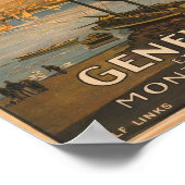 Vintager Genfer Mont-Blanc Schweizer Tourismusplak Poster (Ecke)