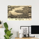 Vintager Genfer See - Karte Poster (Heimbüro)