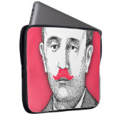 Vintager Gentleman mit Funny Pink Mustache Laptopschutzhülle (Vorne Rechts)