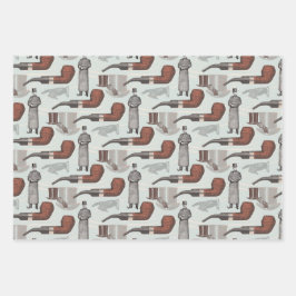 Vintager Gentleman mit Top Hut und Rohr Geschenkpapier Set