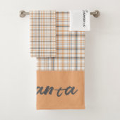 Vintager geometrischer Beige Badhandtuch Set (Insitu)