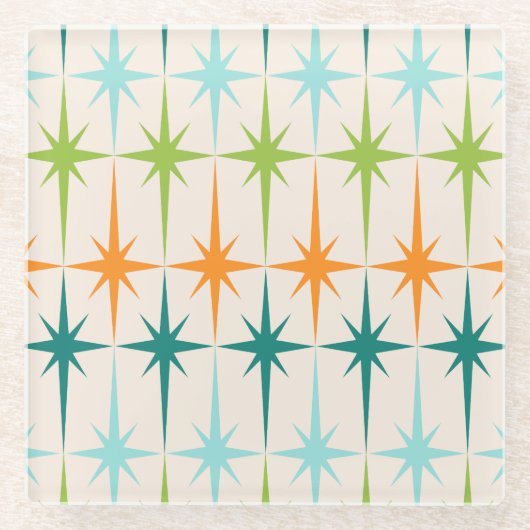 Vintager geometrischer glasuntersetzer (Vorderseite)