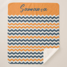 Vintager geometrischer orangefarbener Name Sherpadecke