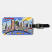 Vintager Gepäck-Umbau Chicagos Illinois Gepäckanhänger (Vorderseite horizontal)