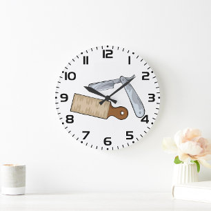 Vintager, gerade Razzia und Strop-Barber-Shop Große Wanduhr