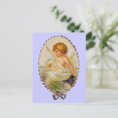Vintager Gerahmter Cherub Postkarte (Stehend Vorderseite)