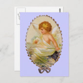 Vintager Gerahmter Cherub Postkarte (Vorne/Hinten)