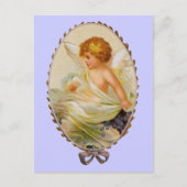 Vintager Gerahmter Cherub Postkarte (Vorderseite)