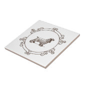 Vintager gerahmter Cocker Spaniel Fliese (Seite)