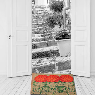 Vintager Geranium Trioin-Einbruch-Look Doormat Fußmatte