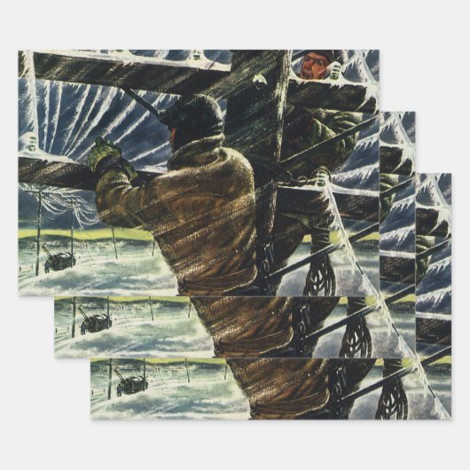 Vintager Geschäftselektriker arbeitet im Schneestu Geschenkpapier Set (Set)