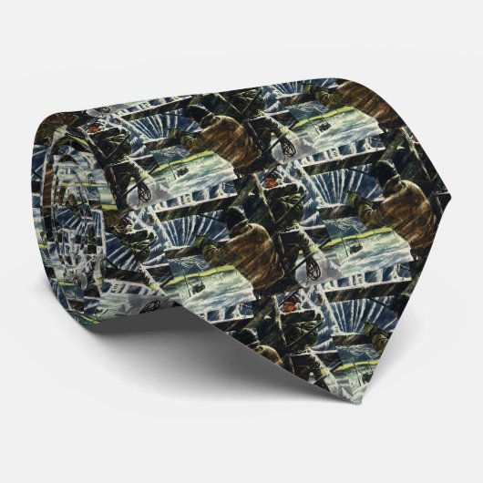 Vintager Geschäftselektriker arbeitet im Schneestu Krawatte (Gerollt)