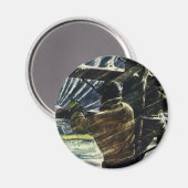 Vintager Geschäftselektriker arbeitet im Schneestu Magnet (Vorderseite/Rückseite)