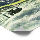 Vintager Geschäftselektriker arbeitet im Schneestu Poster (Ecke)