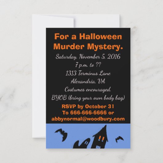 Vintager gespenstischer einladung (Rückseite)