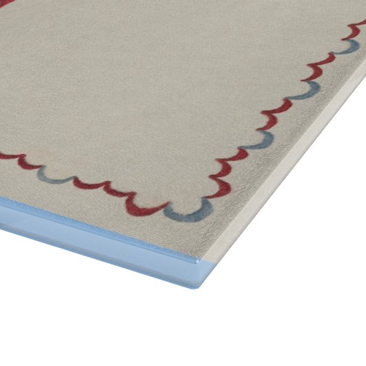 Vintager gestickter Challah-Stoff Schneidebrett (Ecke)