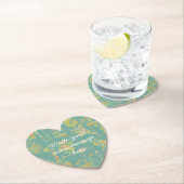 Vintager, gestörter, Aquamariner, floraler Text Untersetzer (Vor Ort)