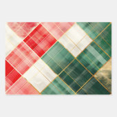 Vintager, gestörter roter Tartan Kariert Geschenkpapier Set (Vorderseite)