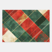 Vintager, gestörter roter Tartan Kariert Geschenkpapier Set (Vorderseite 3)