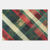 Vintager, gestörter roter Tartan Kariert Geschenkpapier Set (Vorderseite 2)