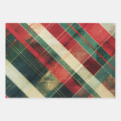 Vintager, gestörter roter Tartan Kariert Geschenkpapier Set (Vorderseite)