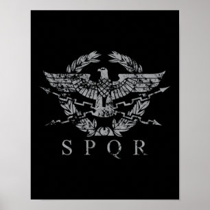 Vintager gestörter SPQR Das römische Empire Emblem Poster